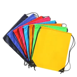 Custom Waterproof Durable Eco Friendly Reusable Polyester Gym Sports Shoe Gift Drawstring Backpack for Storage