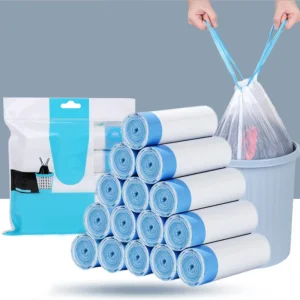 Custom Waterproof HDPE Drawstring Garbage Bag with Scent Tall Kitchen Bin Liner PE Plastic Gravure Printed Surface