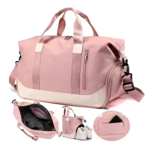 Custom Weekender Overnight Fitness Waterproof Shoe Compartment Sports Gym Duffle Travel Bag for Women