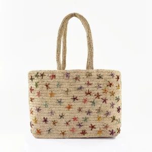 Custom Women’s Straw Bag Large Raffia Tote for Beach Shopping Natural Woven Shoulder Bag