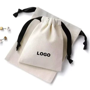 Custom logo Cotton Pouch Drawstring Dust Bag