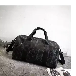 Custom logo Waterproof Leather Mens Gym Bag Women Sport Travel Duffel Bags with Shoes Compartment