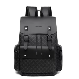 Custom logo Waterproof PU Leather Backpacks Laptop Business Travel Backpack Large Capacity Bags for Men