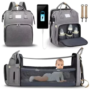 Customizable Factory Multi functional Large Capacity Safe Material Portable Backpacks Baby Bags And Diaper Bags