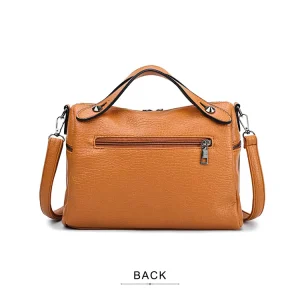 Customizable Faux Leather Messenger Bag for Women with Decorative Studs