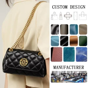 Customizable Genuine Leather Fashion Luxury Messenger Bag for Women Cross Body Shoulder Bag with Cover Closure