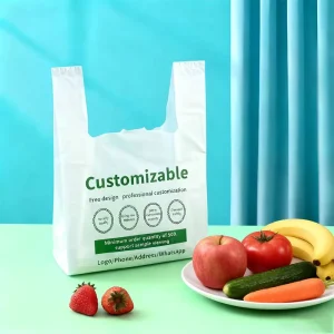 Customizable PE Vest Bag Side Gusset Design Reusable Supermarkets Gravure Printing Top Seller Color Logo
