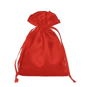 Customizable Satin Drawstring Bag for Women Silk Stain with Ribbon Bundle Pocket for Jewelry and Hair Storage