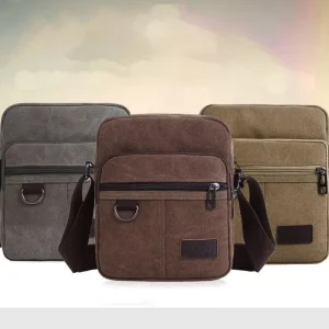 Customizable Small Messenger Bag for Men and Women Fashionable Canvas Material with Adjustable Strap