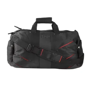 Customizable Unisex Travelling Carry on Tote Duffle Waterproof Black Large Gym Duffel Bag with Shoe Compartment