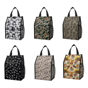 Customizable Western Camo Cow Pattern Keep Fresh Warm Portable Foldable Lunch Bag