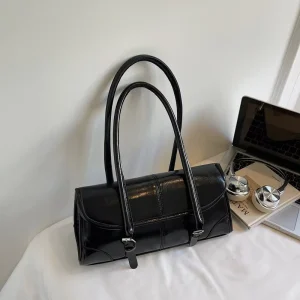 Customizable Winter PU Leather Women’s Designer Single shoulder Handbags Zipper Hasp Closure Large
