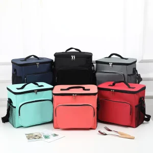 Customize Logo Waterproof Large Size Insulated Lunch Bags Outdoor Portable Lunch Box Bag Zipper Bags