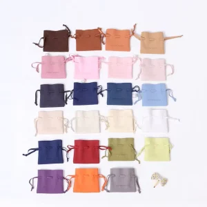 Customized Drawstring Microfiber Jewellery Pouch Jewelry Pouch Bag for Ring Earrings Bracelet Necklace