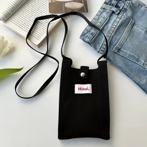 Customized Fashion Bohemian Lady Crossbody Phone Bag Handmade Knitted Portable 900ML Autumn Winter