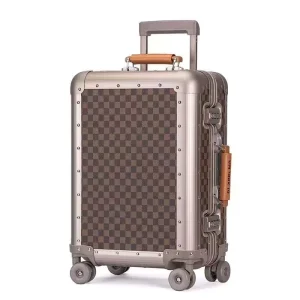 Customized Full Aluminum Travel Luggage Carry on Suitcase 20inch Cabin Trolley Bag Durable Metal Luggage with TSA Lock Bags