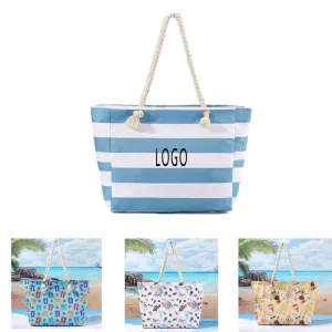 Customized Large Capacity Beach Bag with Colorful Patterns Suitable for Summer Beaches Summer Travel Tote Bags