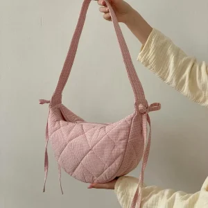 Customized Large Capacity Fashion Solid Color Quilted Shoulder Bag for Women Travel & Outdoor with Handle