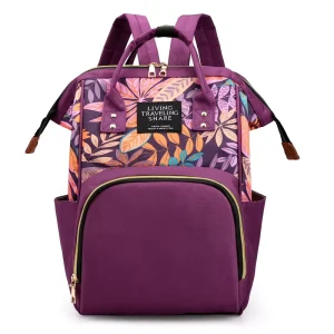 Customized Large Capacity Multi Functional Storage Waterproof Plush Fashion Changing Mommy Baby Backpack Diaper Bag