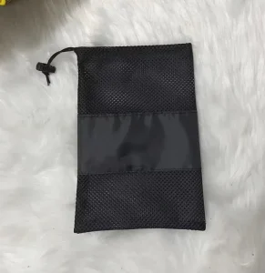 Customized Logo Eco friendly Silk screen Printed Nylon Transparent Mesh Packaging Storage for Retail Shoes Bag