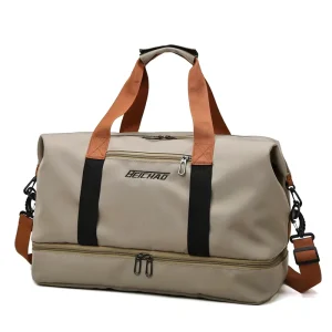 Customized Logo Large Capacity Sports Travel Bag Women Waterproof Gym Duffle Bag with Shoe Compartment