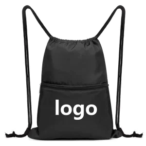Customized Logo Sports Fitness Travel Waterproof Backpack 210d Polyester Drawstring Bag