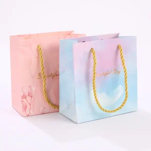 Customized Luxury Brand Paperboard Shopping Bags with Screen Printing Recyclable for Supermarket and Exhibition Use