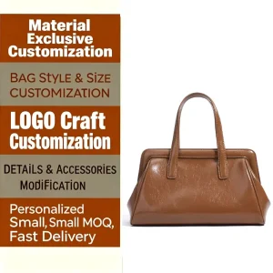 Customized OEM ODM High end Genuine Leather Handbag Fashionable Retro Oil Wax Leather Shoulder Bag Large Capacity Crossbody Bag