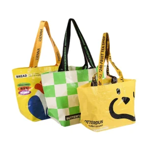 Customized PP Woven Fabric Shopping Tote Bags Durable Eco Friendly PP Woven Bag