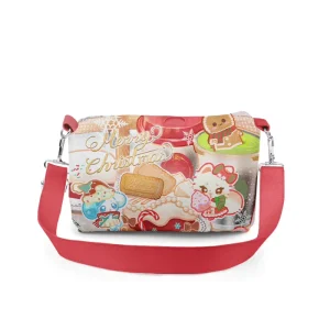 Customized Pillow-shaped Crossbody Bag with Jacquard Canvas and Cartoon Print Large Capacity Single Shoulder Bag