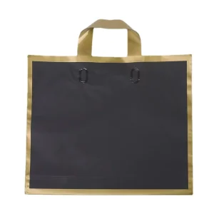 Customized Plastic Shopping Bags for Clothing Shoe Packing Underwear Clothing Bag Handle with Gold Edge