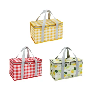 Customized Portable Japanese Stylish Full Colors Printed Large Insulated Cooler Lunch Bag Wine Carrier Tote Zipper
