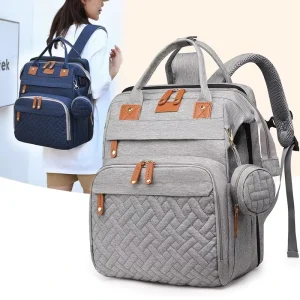Customized Portable Large Capacity Mommy Baby USB Diaper Bag Backpack Waterproof Crib Bag Maternity Travel Bag