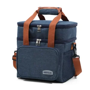 Customized Portable Leakproof Cooler Bag Large Capacity Expandable Thermal Insulated Travel Lunch Cooler Bag for Juice Pizza