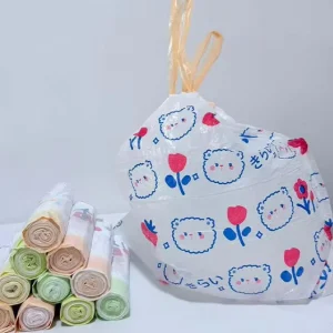 Customized Printing of High quality Disposable Household Reusable Garbage Bags with Drawstrings