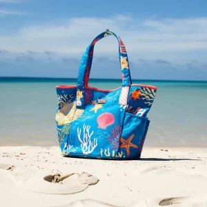 Customized Stylish Design Large Beach Bags Totes Swim Canvas Tote Shoulder Bag Water Resistant Bags for Gym Travel Daily