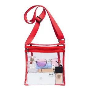 Customized TPU See Through Chest Transparent Sling Bag Fashionable PVC Clear Messenger Stadium Approved Pouch PVC Shoulder Bag