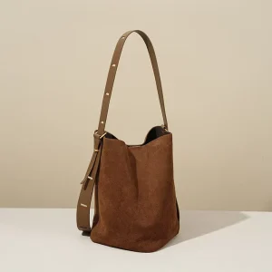 Customized Women’s Fashion Matte Leather Solid Pattern Shoulder Underarm Effortless Style Large Capacity Suede Handbag