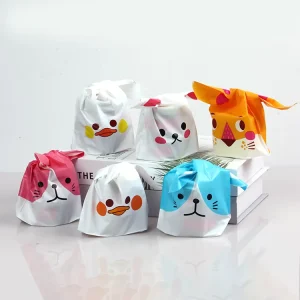 Cute Bunny Candy Gift Snack Drawstring Jewelry Bag Birthday Party Decoration Easter Egg Packaging Rabbit Ear Shaped Bag