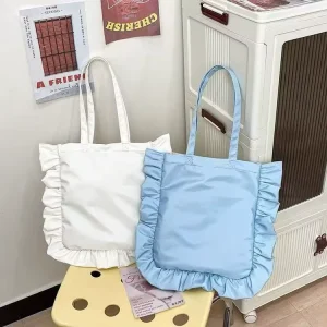 Cute Kawaii Shopping Bag for Girls Aesthetic Cosmetic Pouch Travel Beauty Bag Organizer Women
