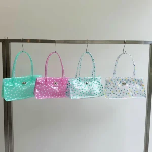 Cute Polka Dot Semi transparent TPU Jelly Bag for Summer Large Capacity Versatile Suitable Shoulder Bag Crossbody Bag Tote Bag
