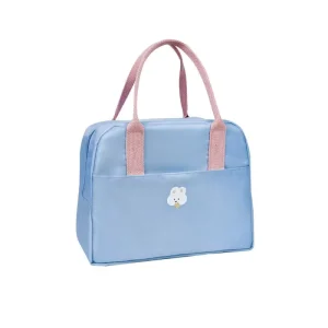 Cute Solid Color Lunch Bag for Kid Waterproof Zipper Fresh Cooler Bags Thermal Oxford Lunch Box Tote Food Bag Lunch Cooler Bag