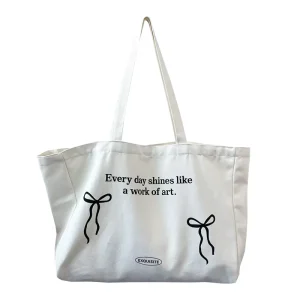 DLBZ Bow Tie Pattern Eco friendly Strong Cute Fashion Customized Durable Canvas Women’s Shoulder Tote Bags Summer Portable Daily