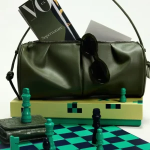 Dark Green Portable Travel Thicken Fashionable Unisex Custom logo Strappy Cargo Front Pocket Duffle Vacation Weekender Bag