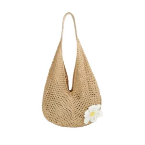 Designer Luxury Large Capacity Woven Shoulder Tote Bag for Women New Summer Style Casual Vacation Beach Bag for Seaside