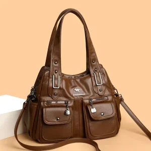Designer Women’s Versatile Large PU Crossbody Bag Zipper Portable High End Feel Single Shoulder Strap Travel Daily