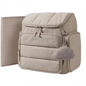 Diaper Backpack Baby Bag Waterproof Changing Pad Stroller Straps Toddler Insulated Pockets Pacifier Case Polyester 17.9L
