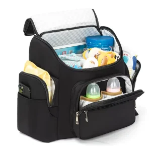 Diaper Bag Backpack Multifunction Travel Baby Diaper Bag with Changing Pad Pacifier Case Large Capacity Waterproof Black