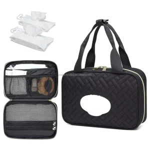 Diaper Bag Organizer with Wipes Dispensers Portable Stroller Diaper Bag Pouch Travel Foldable Baby Essentials Diaper Clutch Bag