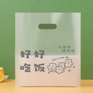 Die Cut Bag with Valve HDPE Material Disposable Shopping Bags for Fashion Clothes Packaging Silk Screen Printed